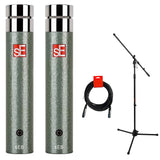 SE Electronics SE8 Small-Diaphragm Matched Pair Condenser Microphone, Vintage Edition Bundle Tripod Microphone Stand and XLR-XLR Cable