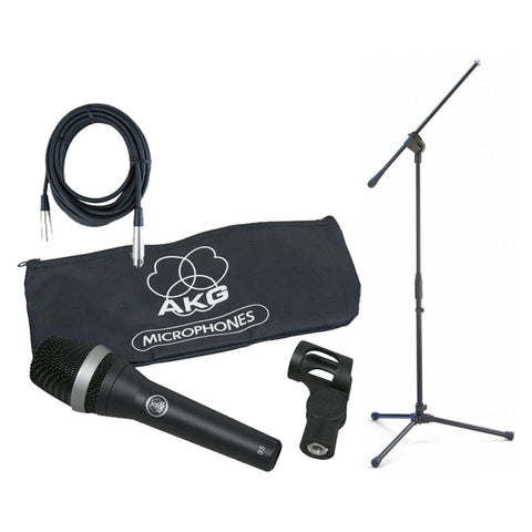 AKG D5 Supercardioid Microphone Bundle with Boom Stand and XLR Cable