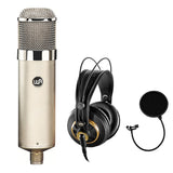 Warm Audio WA-47 Large-Diaphragm Tube Condenser Microphone with AKG K 240 Studio Pro Headphone & Pop Filter Bundle