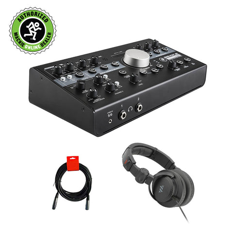 Mackie Big Knob Studio Plus Series, 4x3 Studio Monitor Volume Controller 192kHz USB I/O (BIG KNOB STUDIO PLUS) Bundle with Polsen Monitor Studio Headphones and XLR-XLR Cable