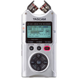 Tascam DR-40X Four-Track Digital Audio Recorder (Silver) Bundle with Tascam TH-02 Headphones, 32GB Memory Card, Charger & Tripod