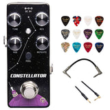 Pigtronix Constellator Analog Delay Pedal Bundle with Fender 12-Pack Celluloid Guitar Picks, Kopul Phone to Phone (1/4") Cable and Hosa 6" Pro Phone to Phone (1/4") Coupler