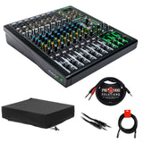 Mackie ProFX12v3 12-Channel Sound Reinforcement Mixer with Built-In FX Bundle with Gator GMC-2222 Stretchy Mixer Dust Cover, 10ft Stereo Breakout Cable, 5' Stereo Phone Cable, and XLR-XLR Cable