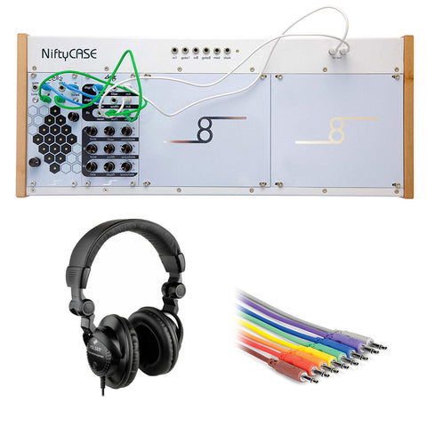 Cre8audio Eurorack Synthesizer Nifty Kit with HPC-A30 Monitor Headphones & 8 Sets Patch Cables  TS to Same (3') Bundle