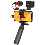MIRFAK Vlogging Kit with Fill Light,Extension Pole, Mic, Phone Holder and Tripod
