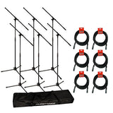 Ultimate Support JamStands JS-MCFB6PK 6-Pack Tripod Mic Stand Bundle with 6-pieces XLR-XLR Cable