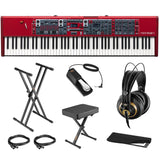 Nord Stage 3 88 88-Note Weighted Hammer-Action Keyboard Bundle with AKG K240 Headphone, Keyboard Stand, Piano Bench, Sustain Pedal, 2x MIDI Cable & Cover