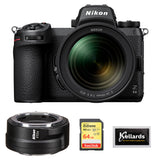 Nikon Z6 II Mirrorless Camera with 24-70mm f/4 Lens (1663) Bundle with Nikon FTZ II Mount Adapter, 64GB Extreme Memory Card, and 5-Pack Wipes