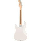 Squier Sonic Stratocaster HT Electric Guitar, with Arctic White, Maple Fingerboard, White Pickguard Bundle with FE620 Electric Guitar Gig Bag, 351 Classic Guitar Picks, and Straight/Angle Cable