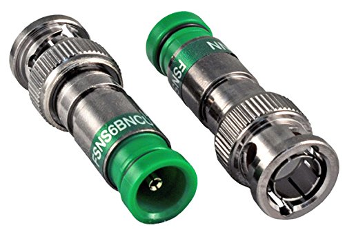 Belden Snap-n-Seal RG6 Universal BNC Connector for Standard or Quad-Shield Cable (25-Pack, Green)