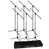 Ultimate Support JamStands JS-MCFB6PK 6-Pack Tripod Mic Stand Bundle with 6-pieces XLR-XLR Cable