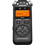 Tascam DR-05 Portable Handheld Digital Audio Recorder with SnapPod Tabletop Tripod, HPC-A30 Monitor Headphones & 16GB Memory Card Kit