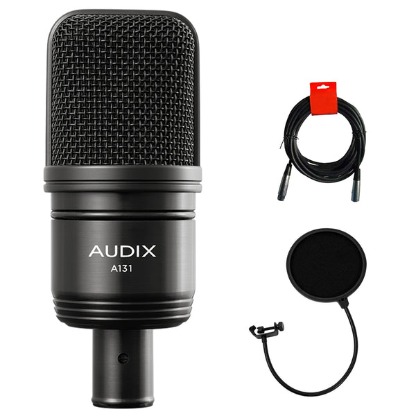 Audix A131 Large Diaphragm Studio Condenser Microphone Bundle with Pop Filter & XLR Cable