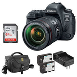 Canon EOS 6D Mark II DSLR Camera with EF 24-105mm f/4L IS II USM Lens plus Ruggard DSLR Shoulder Bag, LP-E6 Lithium-Ion Battery Pack Kit and 64GB Memory Card