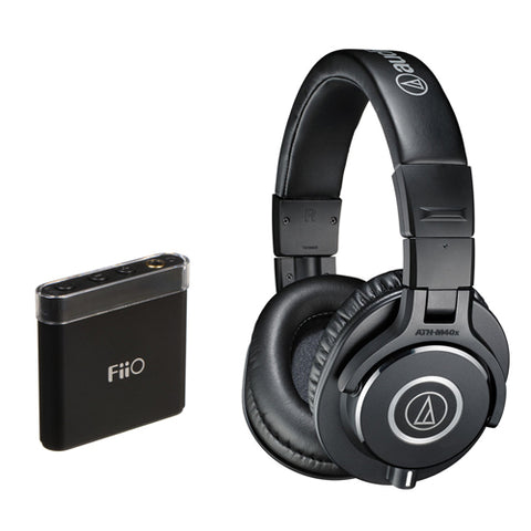 Audio-Technica ATH-M40x Monitor Headphones (Black) with FiiO A1 Portable Headphone Amp