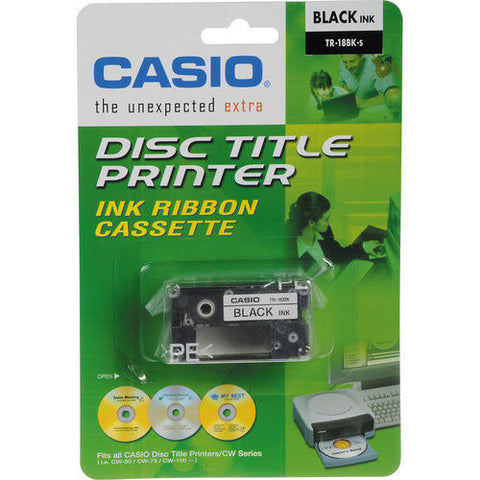 Casio TR-18BK Ribbon (Black) for Casio Disc Title Printers CARTCW50B