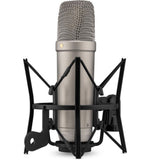 Rode NT1 (Silver)5th Generation Hybrid Studio Condenser Microphone Bundle with Mic Stand with Fixed Boom