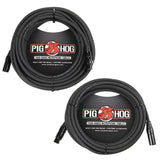 Pig Hog PHM50 8mm XLR Microphone Cable, 50 Feet with Pig Hog PHM25 8mm XLR Microphone Cable, 25 Feet Bundle