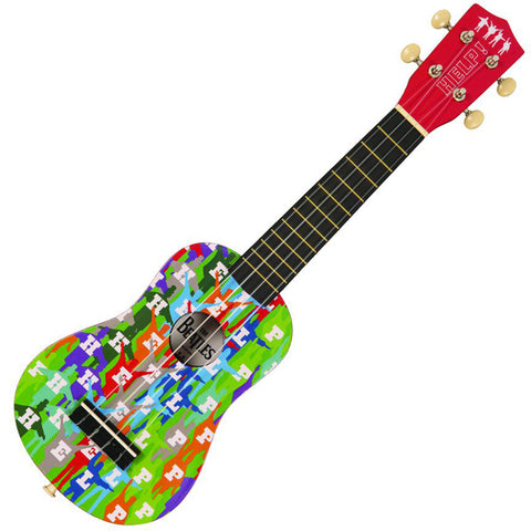 JHS The Beatles Ukulele: HELP! DESIGN Nylon Strung Soprano Ukulele