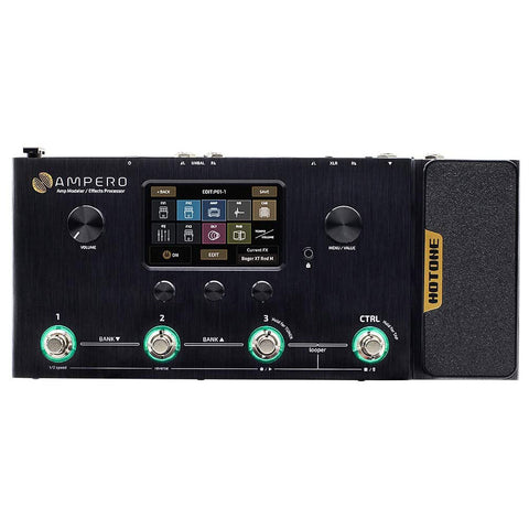 Hotone Ampero MP-100 Guitar Bass Amp Modeling IR Cabinets Simulation Multi Language Multi-Effects with Expression Pedal Stereo OTG USB Audio Interface