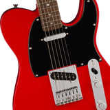 Squier Sonic Telecaster Electric Guitar, Torino Red, Laurel Fingerboard Bundle with Fender Logo Guitar Strap Black, Fender 12-Pack Celluloid Picks, and Straight/Angle Instrument Cable