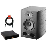 Focal Alpha 65 Active 2-Way 6.5" Professional Studio Monitoring Speaker (Single) with Large Isolation Pad & XLR-XLR Cable Bundle
