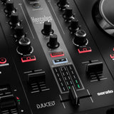 Hercules DJ Control Inpulse 300 2-Deck USB DJ Controller for Serato DJ Lite and DJUCED Bundle with Mackie CR3-X  Multimedia Monitors (Pair, Black) and 6' Mini to RCA Cables