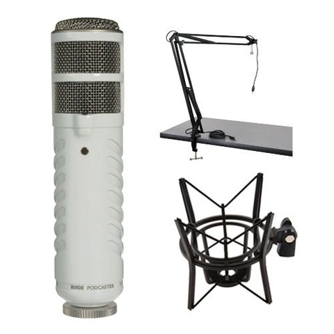 Rode Podcaster Studio Custom Kit: Podcaster, Two-Section Broadcast Arm with Integrated USB Cable, and PSM1 shock mount