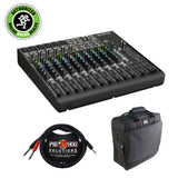 Mackie 1402VLZ4 14-Channel Compact Mixer with G-MIXERBAG-1515 Padded Nylon Mixer/Equipment Bag & PB-S3410 3.5 mm Stereo Breakout Cable, 10 feet Bundle