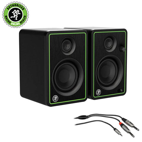 Mackie CR3-X Series 3" Studio Monitors (Pair) with 3' REAN Stereo Breakout Cable Bundle