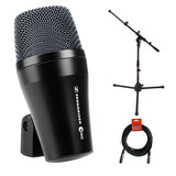 Sennheiser E902 Cardioid Dynamic Kick Drum Microphone with MS-5220T Short Tripod Microphone Stand and XLR Cable