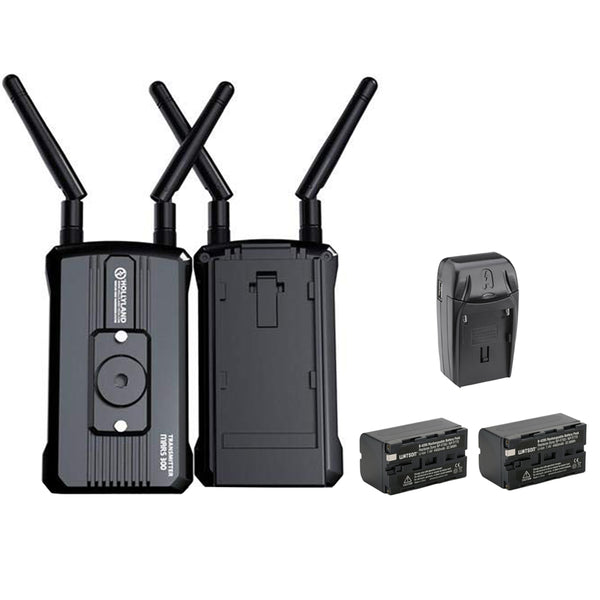 Hollyland Mars 300 Dual HDMI Wireless Video Transmitter & Receiver Set with 2x NP-F770 NiMH Battery Pack & AC/DC Charger Bundle