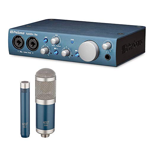 PreSonus AudioBox iTwo USB 2.0 Recording Interface with MXL 550/551 Microphone Ensemble Kit (Blue) Bundle