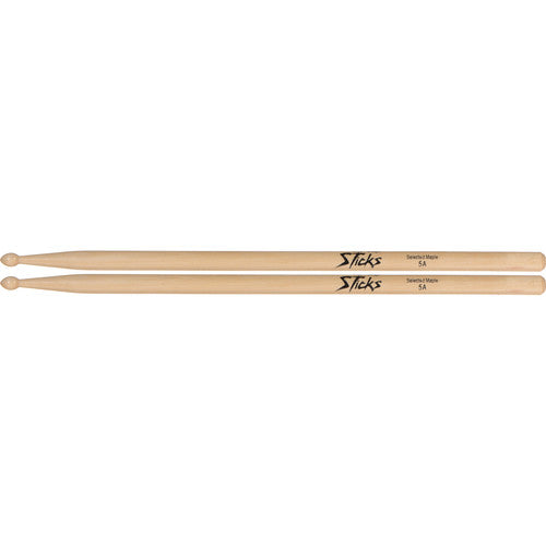 On-Stage Wood Tip Maple Wood 5A Drumsticks 12 Pair