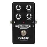 NUX Recto Distortion Guitar Effect Pedal Bundle with Kopul 10' Instrument Cable, Strukture S6P48 6" Patch Cable Right Angle, and Fender 12-Pack Picks