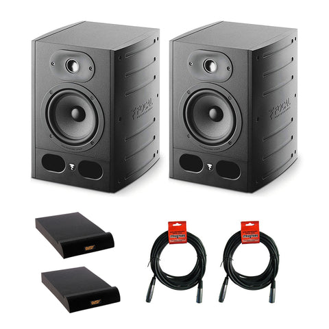 Focal Alpha 50 Active 2-Way 5" Pro Monitoring Speaker (Pair) with 2x Medium Isolation Pad & 2x XLR-XLR Cable Bundle