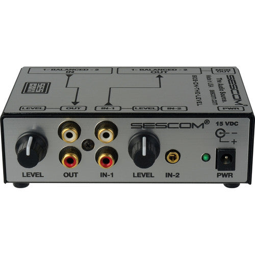 Sescom SES-ON-THE-LEVEL RCA to XLR Audio Level Converter with Level Controls-by-Sescom