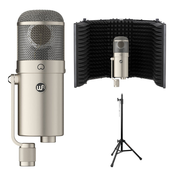 Warm Audio WA-47F Large-Diaphragm Cardioid FET Condenser Microphone Bundle with Auray RF-5P-B Reflection Filter and Reflection Filter Tripod Mic Stand