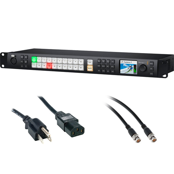 Blackmagic Design ATEM 2 M/E Constellation HD Live Production Switcher (1 RU) Bundle with 6' Standard PC Power Cord and 50' SDI Video Cable - BNC to BNC