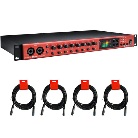 Focusrite Clarett+ OctoPre Eight-Channel Preamp with 24-Bit / 192 kHz Conversion and ADAT I/O Bundle with 4x XLR-XLR Cable