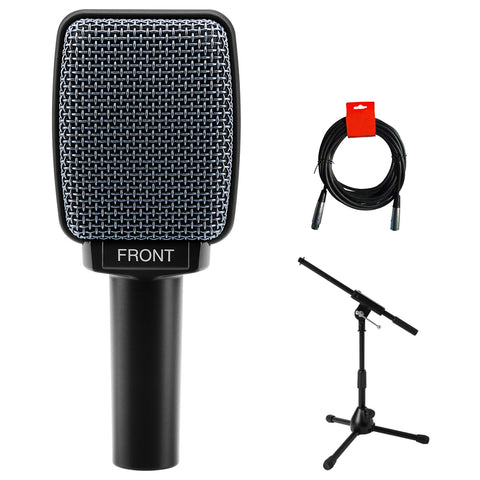 Sennheiser e 906 Supercardioid Guitar Microphone Bundle with Tripod Mic Stand & XLR-XLR Cable