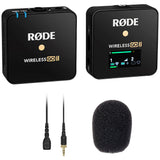 Rode Wireless GO II Single Compact Digital Wireless Microphone System and Recorder (WIGOIIS) Bundle with Rode Lavalier II Omnidirectional Lavalier Mic and 3-Pack Foam Windscreen