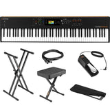StudioLogic Numa X Piano 88-Key Digital Piano with Hammer-Action Fatar Keybed Bundle with Keyboard Stand, Piano Bench, Sustain Pedal, MIDI Cable & Dust Cover Accessories