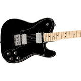 Squier by Fender Affinity Series Telecaster Deluxe (Maple fingerboard, Black) Bundle with Fender 10ft Cable (Straight/Straight), Fender Guitar 12-Pack Picks, and Fender 2" Guitar Straps