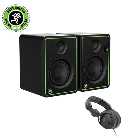 Mackie CR4-X Creative Reference Series 4" Multimedia Monitors (Pair) Bundle with Studio Monitor Headphones