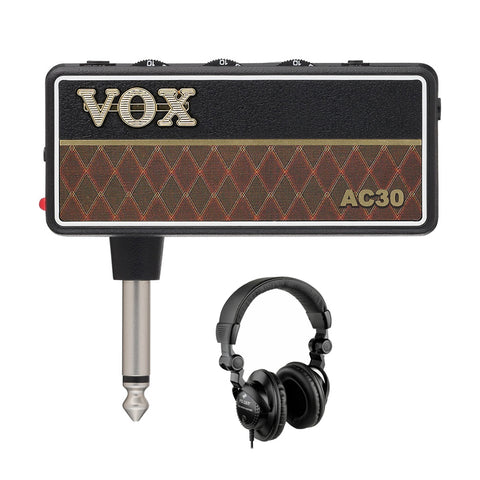 VOX amPlug G2 AC30 Headphone Guitar Amp with Polsen HPC-A30 Studio Monitor Headphones Bundle