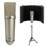 Neumann U 87 Ai Condenser Microphone (Nickel) Bundle with Reflection Filter & Tripod Mic Stand