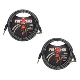 Pig Hog PCH10AGR Right-Angle 1/4" to 1/4" Amplifier Grill Guitar Instrument Cable, 10ft (2 Pack)