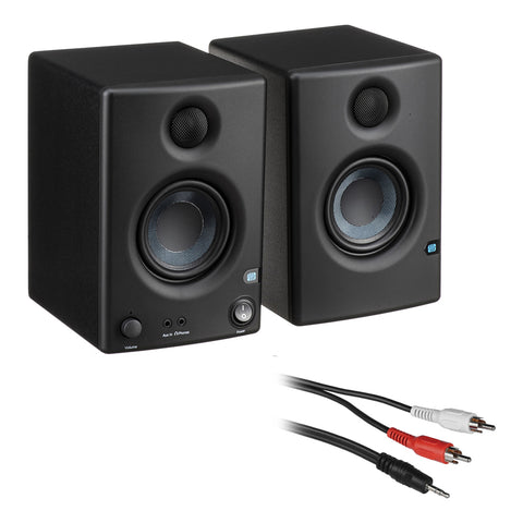 PreSonus Eris E3.5 3.5" 2-Way 25W Nearfield Monitors (Pair) with 3' Y & Insert Cable Bundle