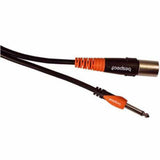 Bespeco SLJM900 1/4" TS Phone Male to XLR Male - Unbalanced Active Speaker Cable (Black/Orange, 29.5')